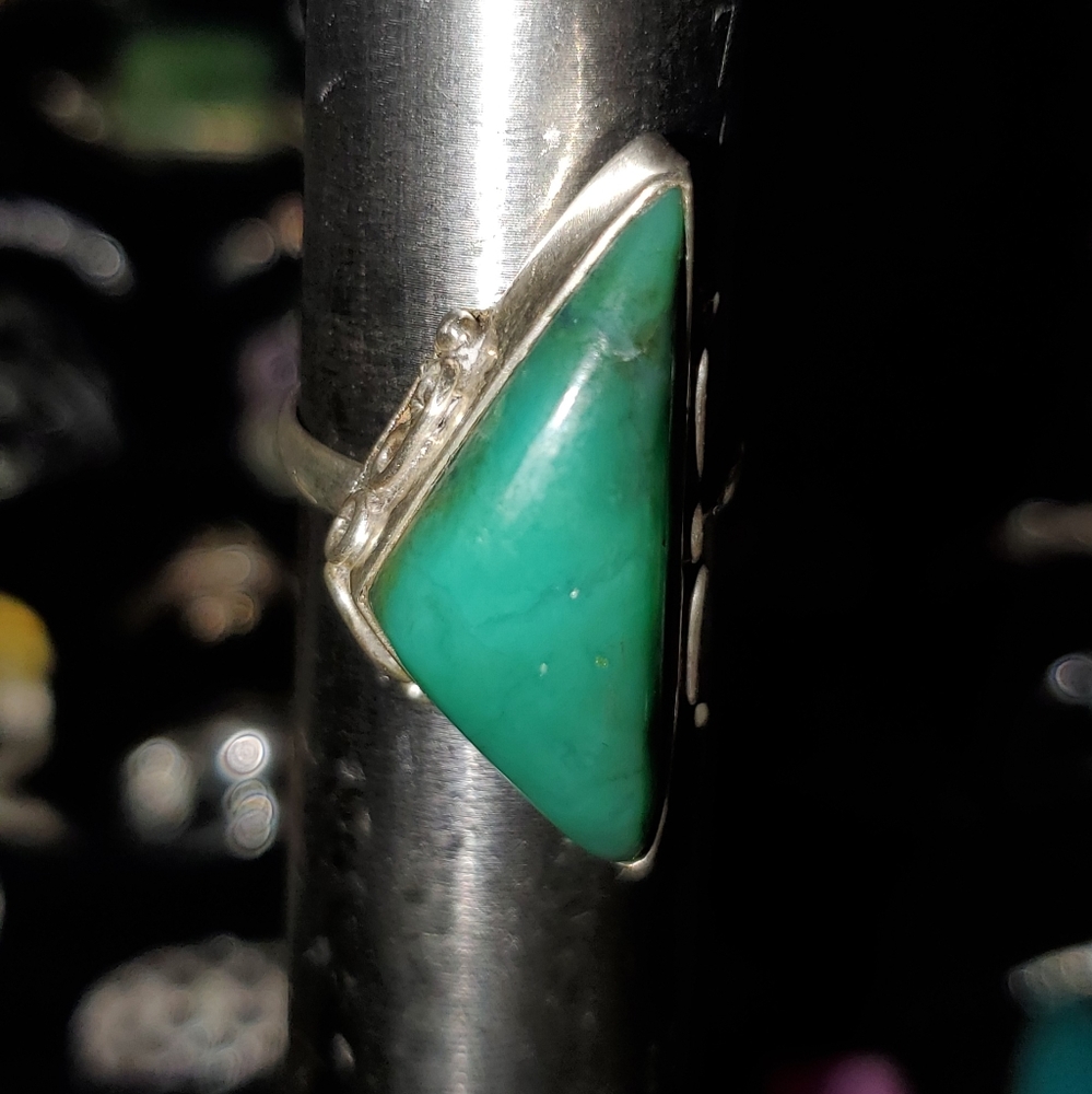Green Chrysoprase SS 925 Sz 8.2 (sterling silver)
